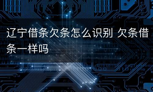辽宁借条欠条怎么识别 欠条借条一样吗