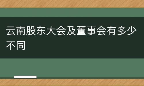 云南股东大会及董事会有多少不同