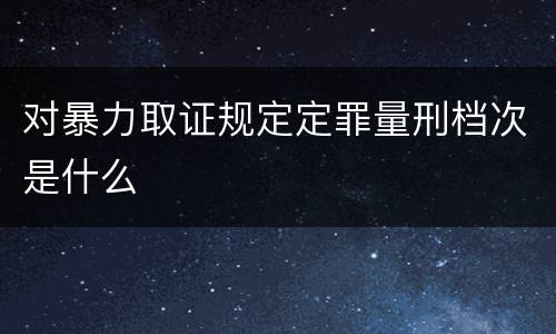 对暴力取证规定定罪量刑档次是什么