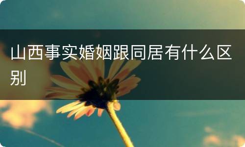 山西事实婚姻跟同居有什么区别
