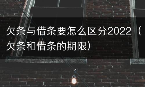 欠条与借条要怎么区分2022（欠条和借条的期限）