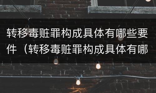 转移毒赃罪构成具体有哪些要件（转移毒赃罪构成具体有哪些要件要求）