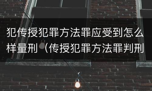犯传授犯罪方法罪应受到怎么样量刑（传授犯罪方法罪判刑案例）