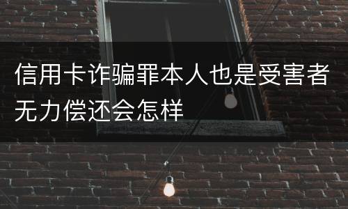信用卡诈骗罪本人也是受害者无力偿还会怎样
