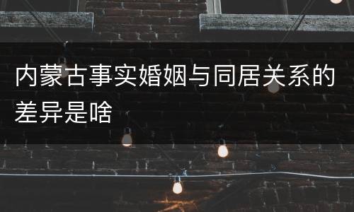 内蒙古事实婚姻与同居关系的差异是啥