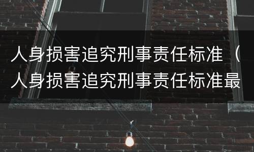 人身损害追究刑事责任标准（人身损害追究刑事责任标准最新）