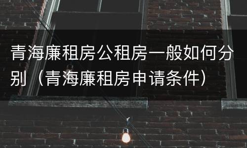 青海廉租房公租房一般如何分别（青海廉租房申请条件）