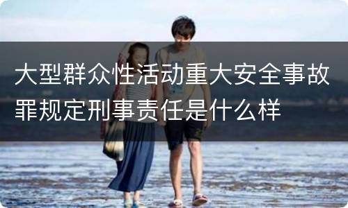 大型群众性活动重大安全事故罪规定刑事责任是什么样