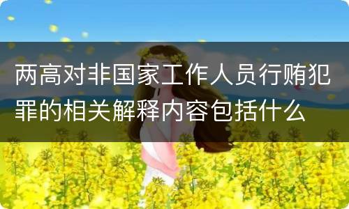 两高对非国家工作人员行贿犯罪的相关解释内容包括什么