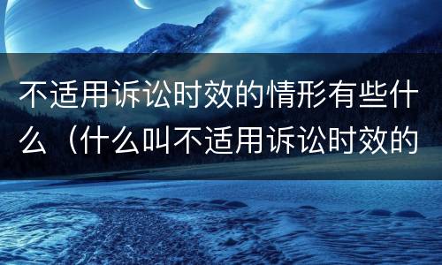 不适用诉讼时效的情形有些什么（什么叫不适用诉讼时效的规定）