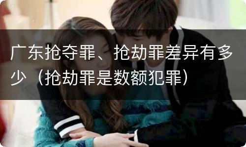 广东抢夺罪、抢劫罪差异有多少（抢劫罪是数额犯罪）