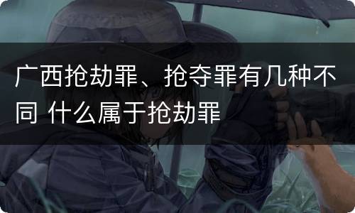 广西抢劫罪、抢夺罪有几种不同 什么属于抢劫罪