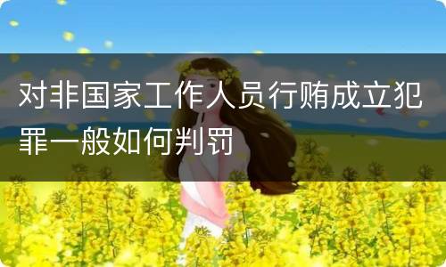 对非国家工作人员行贿成立犯罪一般如何判罚