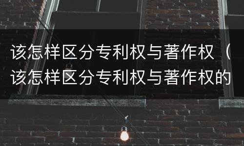 该怎样区分专利权与著作权（该怎样区分专利权与著作权的区别）