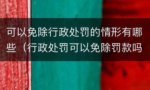 可以免除行政处罚的情形有哪些（行政处罚可以免除罚款吗）