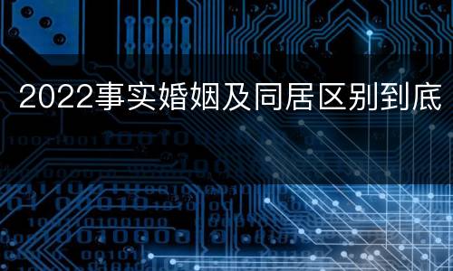 2022事实婚姻及同居区别到底