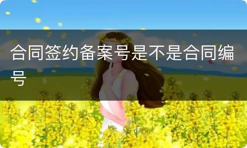 合同签约备案号是不是合同编号