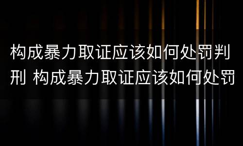 构成暴力取证应该如何处罚判刑 构成暴力取证应该如何处罚判刑的案例