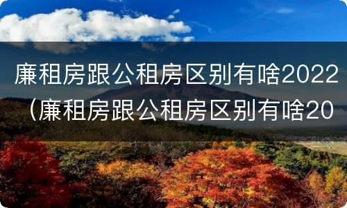 廉租房跟公租房区别有啥2022（廉租房跟公租房区别有啥2022年）