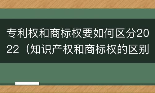 专利权和商标权要如何区分2022（知识产权和商标权的区别）