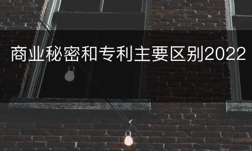 商业秘密和专利主要区别2022