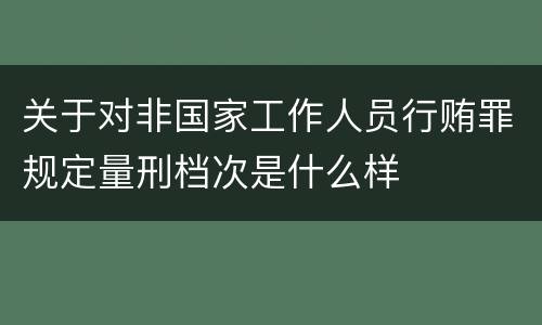 关于对非国家工作人员行贿罪规定量刑档次是什么样