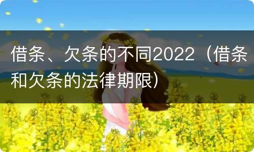 借条、欠条的不同2022（借条和欠条的法律期限）