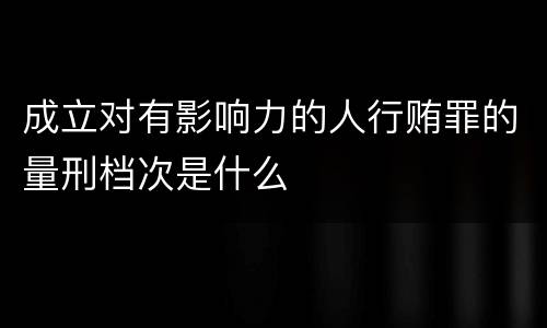 成立对有影响力的人行贿罪的量刑档次是什么