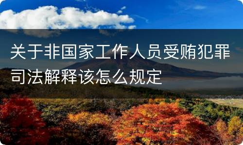关于非国家工作人员受贿犯罪司法解释该怎么规定