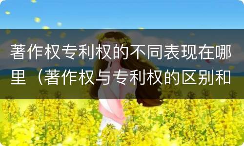著作权专利权的不同表现在哪里（著作权与专利权的区别和联系）