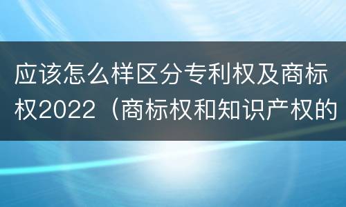 应该怎么样区分专利权及商标权2022（商标权和知识产权的区别）