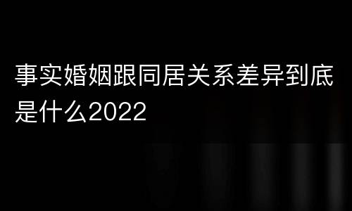 事实婚姻跟同居关系差异到底是什么2022