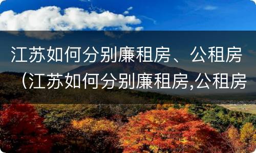 江苏如何分别廉租房、公租房（江苏如何分别廉租房,公租房和住宅）