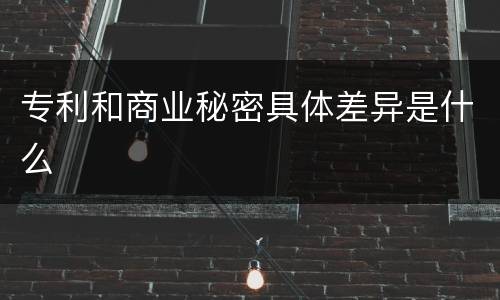 专利和商业秘密具体差异是什么