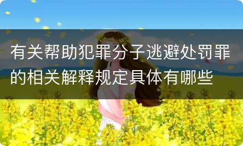 有关帮助犯罪分子逃避处罚罪的相关解释规定具体有哪些
