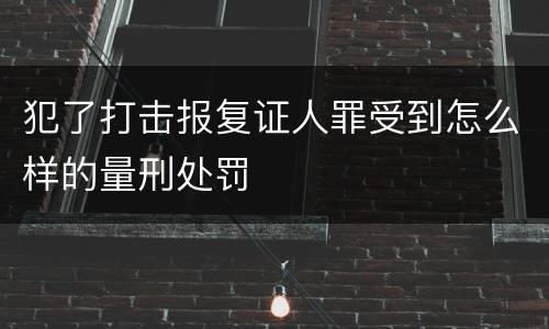 犯了打击报复证人罪受到怎么样的量刑处罚