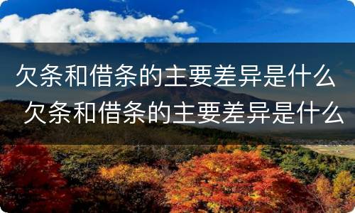 欠条和借条的主要差异是什么 欠条和借条的主要差异是什么呢