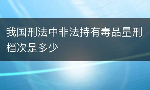 我国刑法中非法持有毒品量刑档次是多少