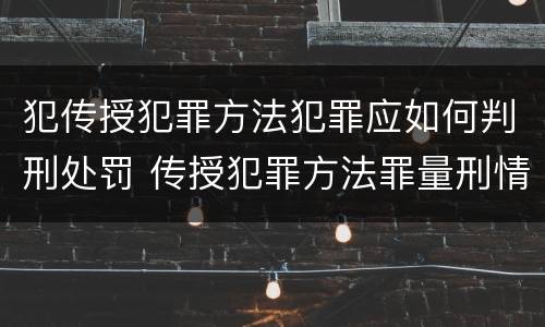 犯传授犯罪方法犯罪应如何判刑处罚 传授犯罪方法罪量刑情节严重