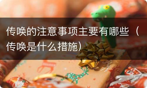 传唤的注意事项主要有哪些（传唤是什么措施）