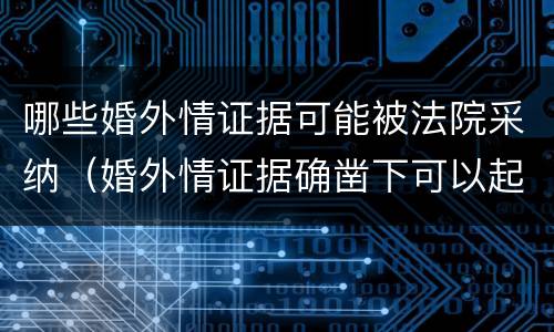 哪些婚外情证据可能被法院采纳（婚外情证据确凿下可以起诉吗）