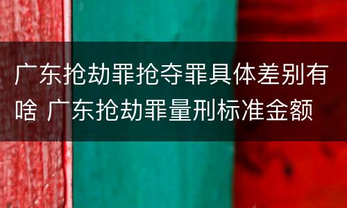 广东抢劫罪抢夺罪具体差别有啥 广东抢劫罪量刑标准金额