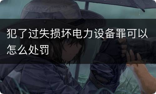 犯了过失损坏电力设备罪可以怎么处罚