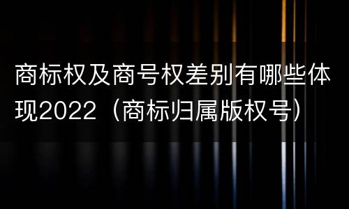 商标权及商号权差别有哪些体现2022（商标归属版权号）