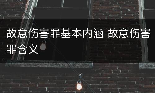 故意伤害罪基本内涵 故意伤害罪含义