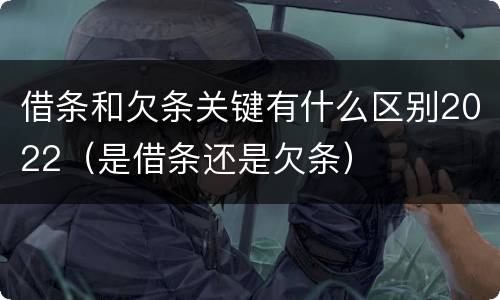 借条和欠条关键有什么区别2022（是借条还是欠条）