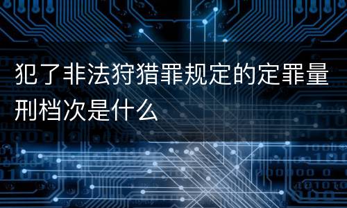 犯了非法狩猎罪规定的定罪量刑档次是什么