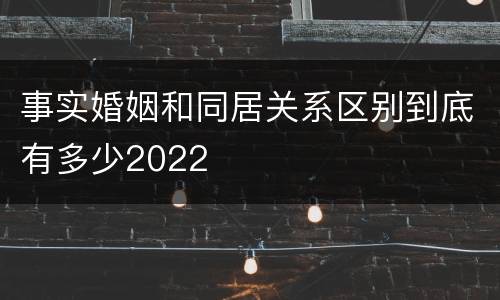 事实婚姻和同居关系区别到底有多少2022