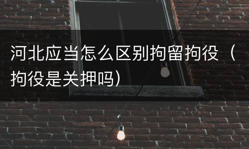 河北应当怎么区别拘留拘役（拘役是关押吗）