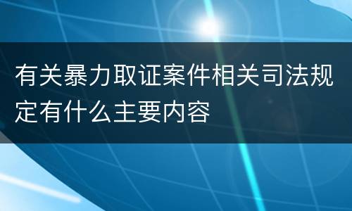 有关暴力取证案件相关司法规定有什么主要内容